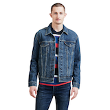 Veste en denim de Levi's à délavé moyen, pour hommes, The Trucker Mugito. Front_Flat