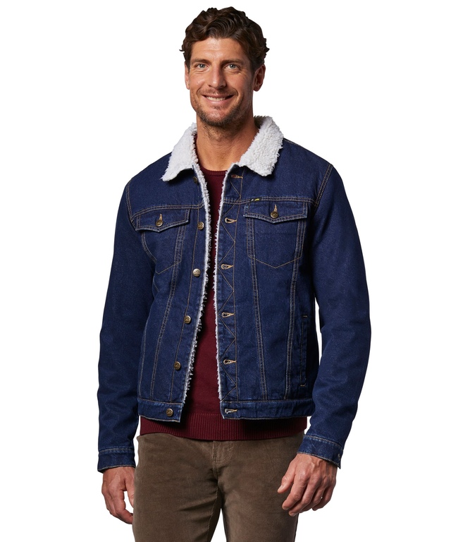 Lois Blouson en denim à col recouvert de sherpa pour hommes, Bill