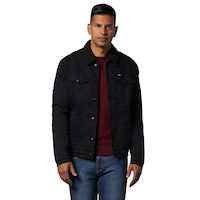 Lois Blouson en denim à col recouvert de sherpa pour hommes, Bill Front_Angled_Right