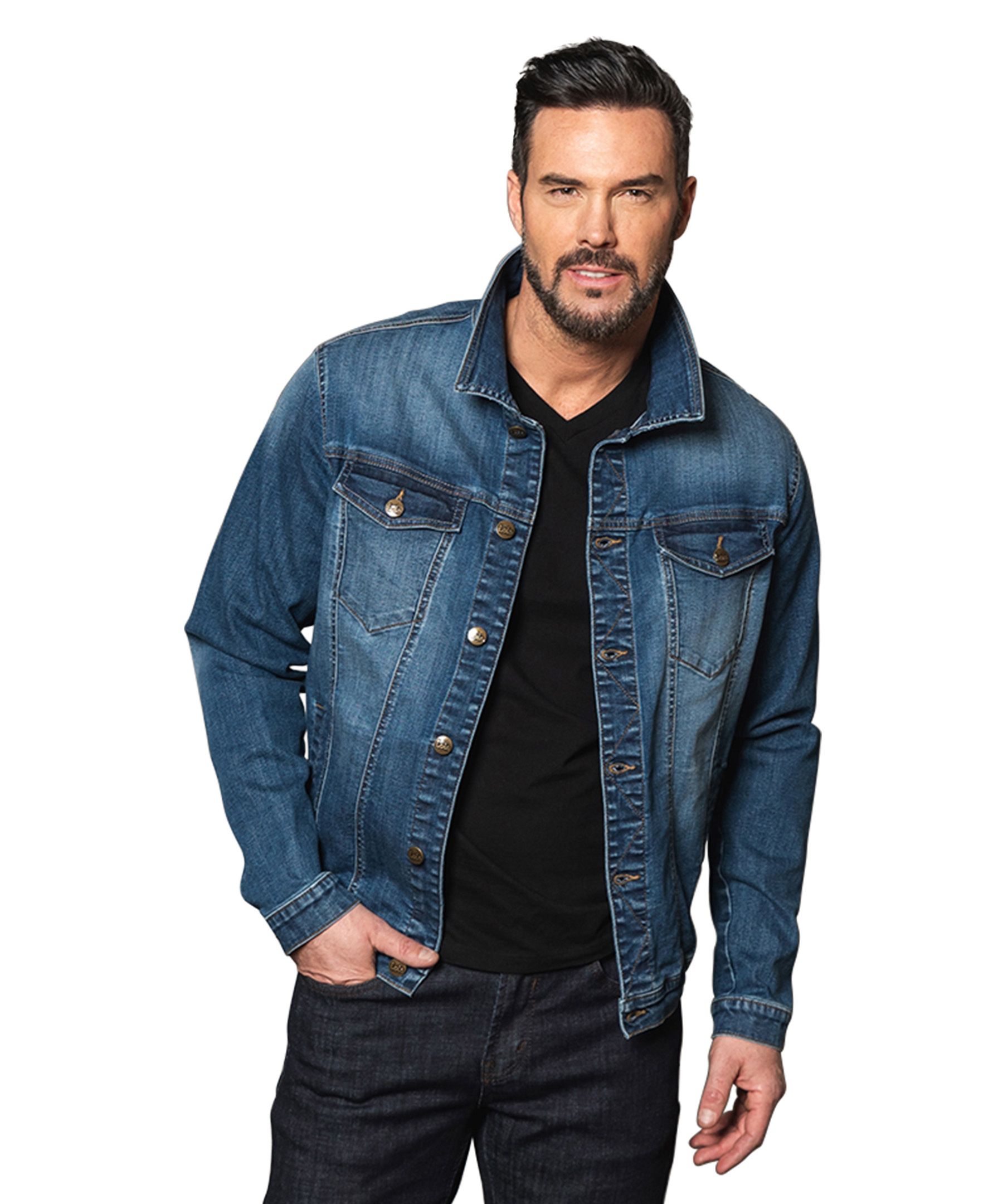 Lois Men's Bill Stretch Denim Jacket - Medium Wash