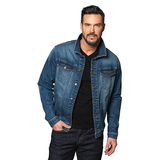 Lois Men's Bill Stretch Denim Jacket - Medium Wash Front_Angled_Right