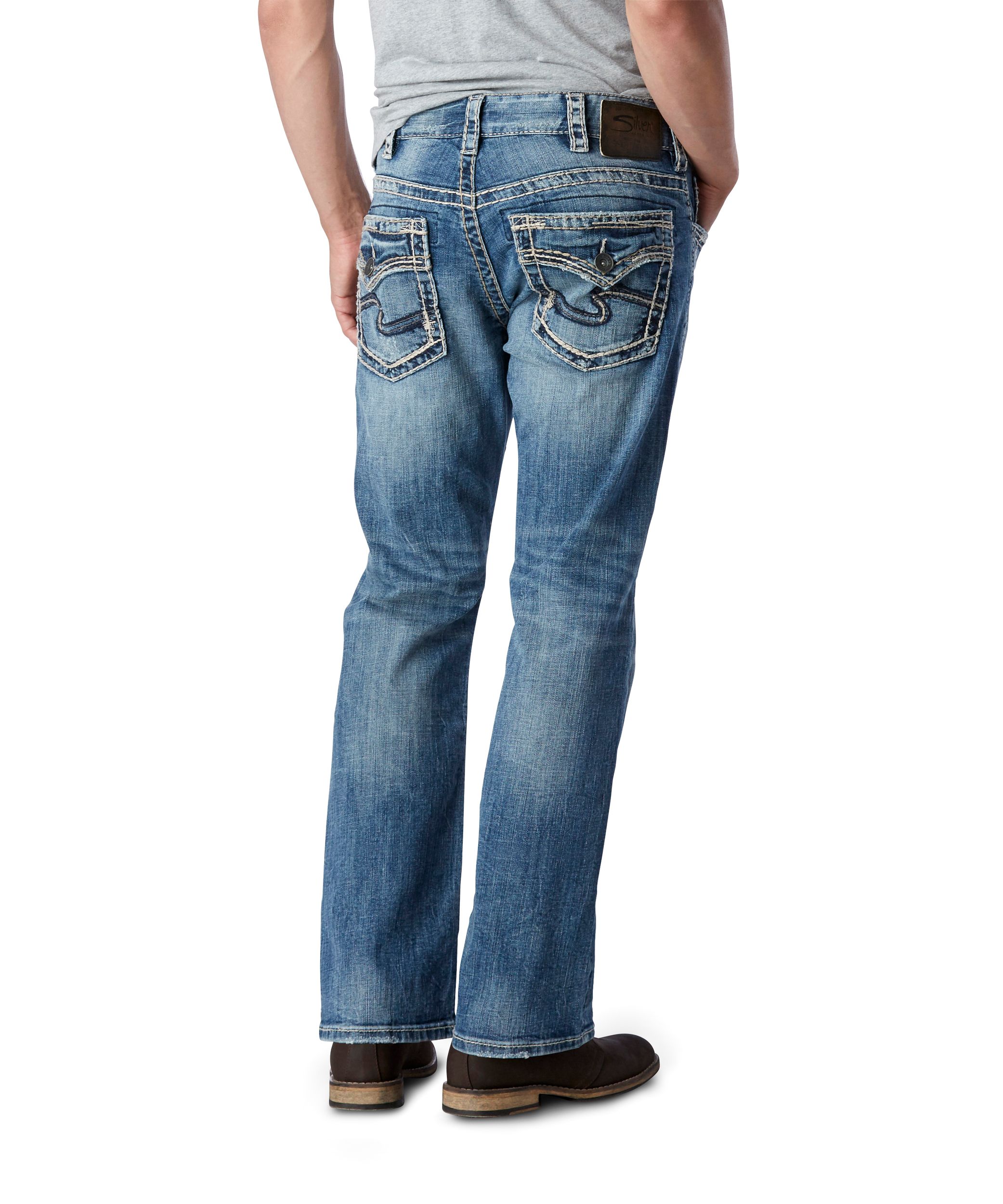 Silver Men's Gordie Flap Pocket Loose Fit Straight Leg Jeans