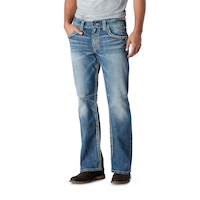 Silver Men's Gordie Flap Pocket Loose Fit Straight Leg Jeans Front_Three_Fourths_Angled_Left
