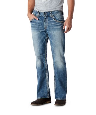 Silver Gordie Flap Poche enroulée à la jambe droite Jeans pour homme