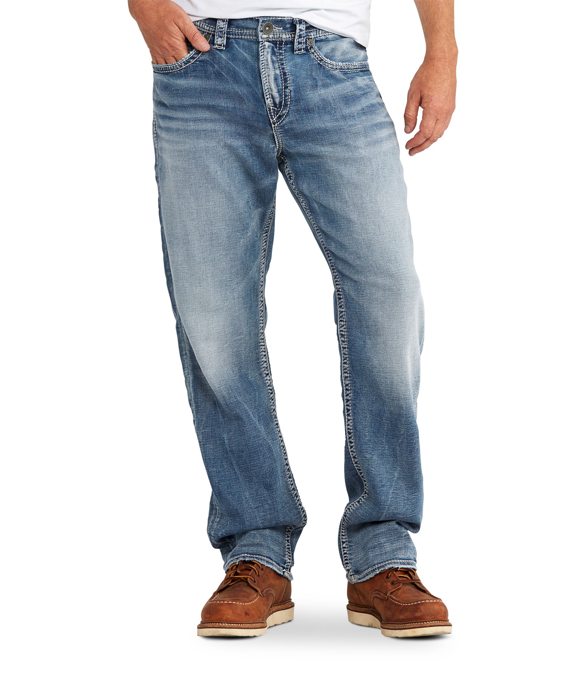 Silver Men's Grayson Easy Fit Straight Leg Jeans | Marks