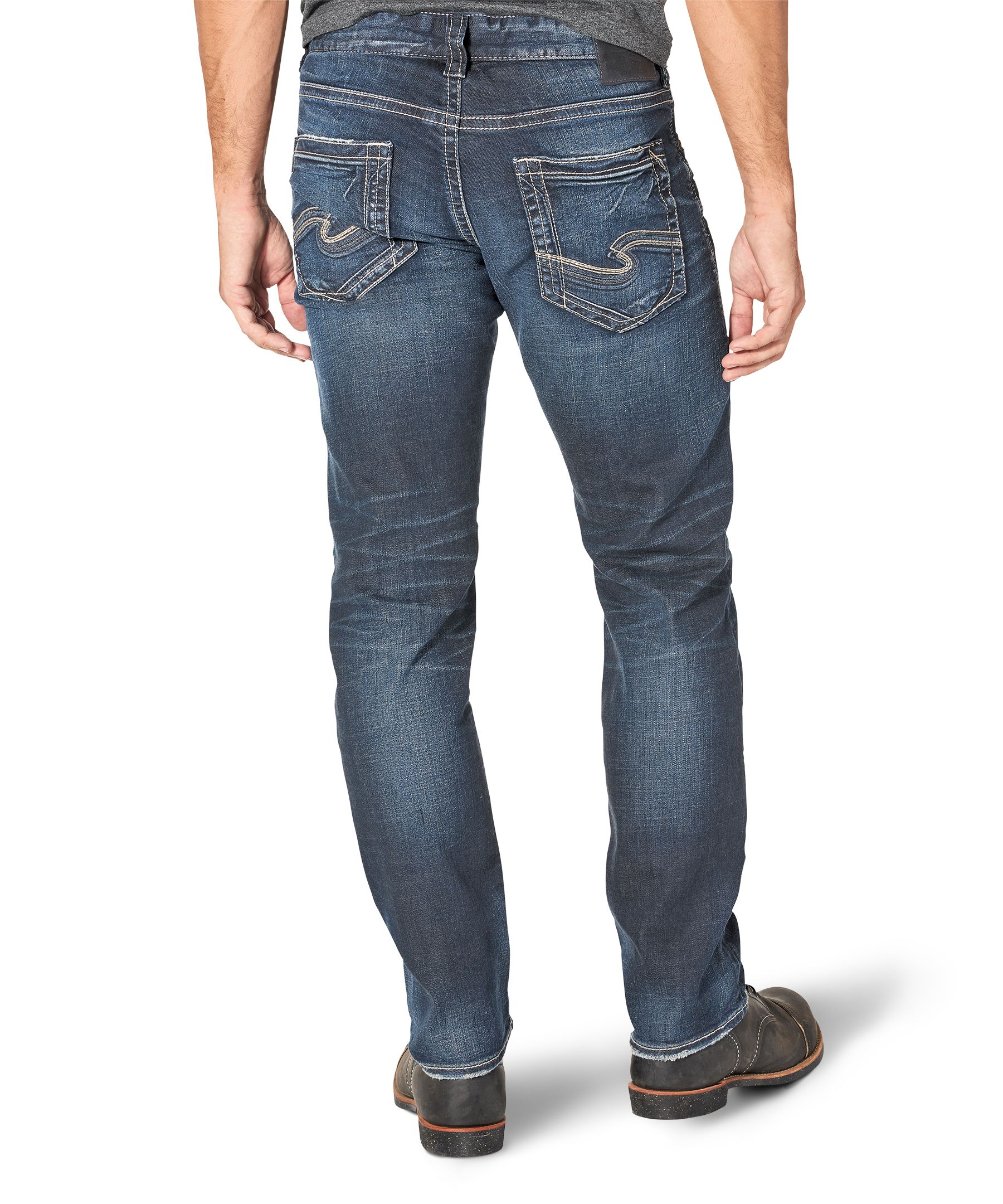 Silver Men's Eddie Relaxed Fit Tapered Jeans - Dark Wash