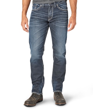 Silver Men's Eddie Athletic Fit Tapered Leg Jeans