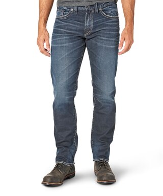 Silver Eddie Athletic Fit Jeans à jambes tachées pour homme
