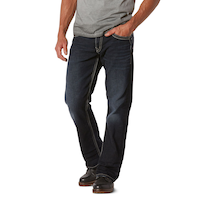 Silver Men's Gordie Loose Fit Straight Leg Jeans - Dark Wash Front_Three_Fourths_Angled_Left