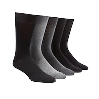 Denver Hayes Men's 5 Pack Cotton and Modal Blend FRESHTECH Casual Crew Sock