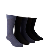 Denver Hayes Men's 5 Pack Cotton and Modal Blend FRESHTECH Casual Crew Sock Front_Angled_Right