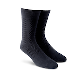 Mi-chaussettes en mélange de coton et de laine de qualité supérieure pour hommes, paquet de 2&nbsp;paires, Happy Foot Front_Three_Fourths_Angled_Right