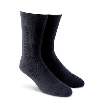 Happy Foot Men's 2 Pack Premium Cotton Wool Blend Crew Socks