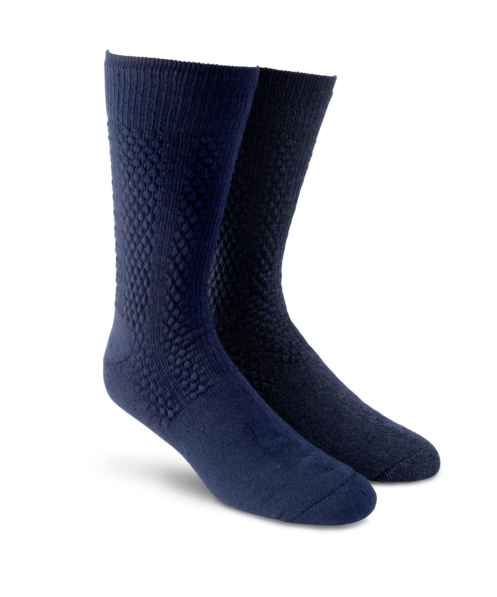 Happy Foot Men's 2 Pack Premium Cotton Wool Blend Crew Socks