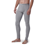 WindRiver Men's FRESHTECH Unlined Combed Cotton Thermal Knit Long Underwear Pants - Grey Front_Angled_Left
