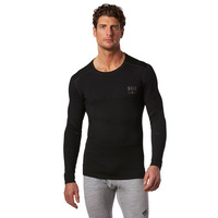 Chemise isotherme Helly Hansen Workwear couche de base en laine mérinos à col ras du cou et à manches longues, pour hommes, Lifa