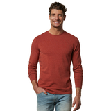 Denver Hayes Men's Stretch Long Sleeve Modern Fit Crewneck T Shirt Front_Flat