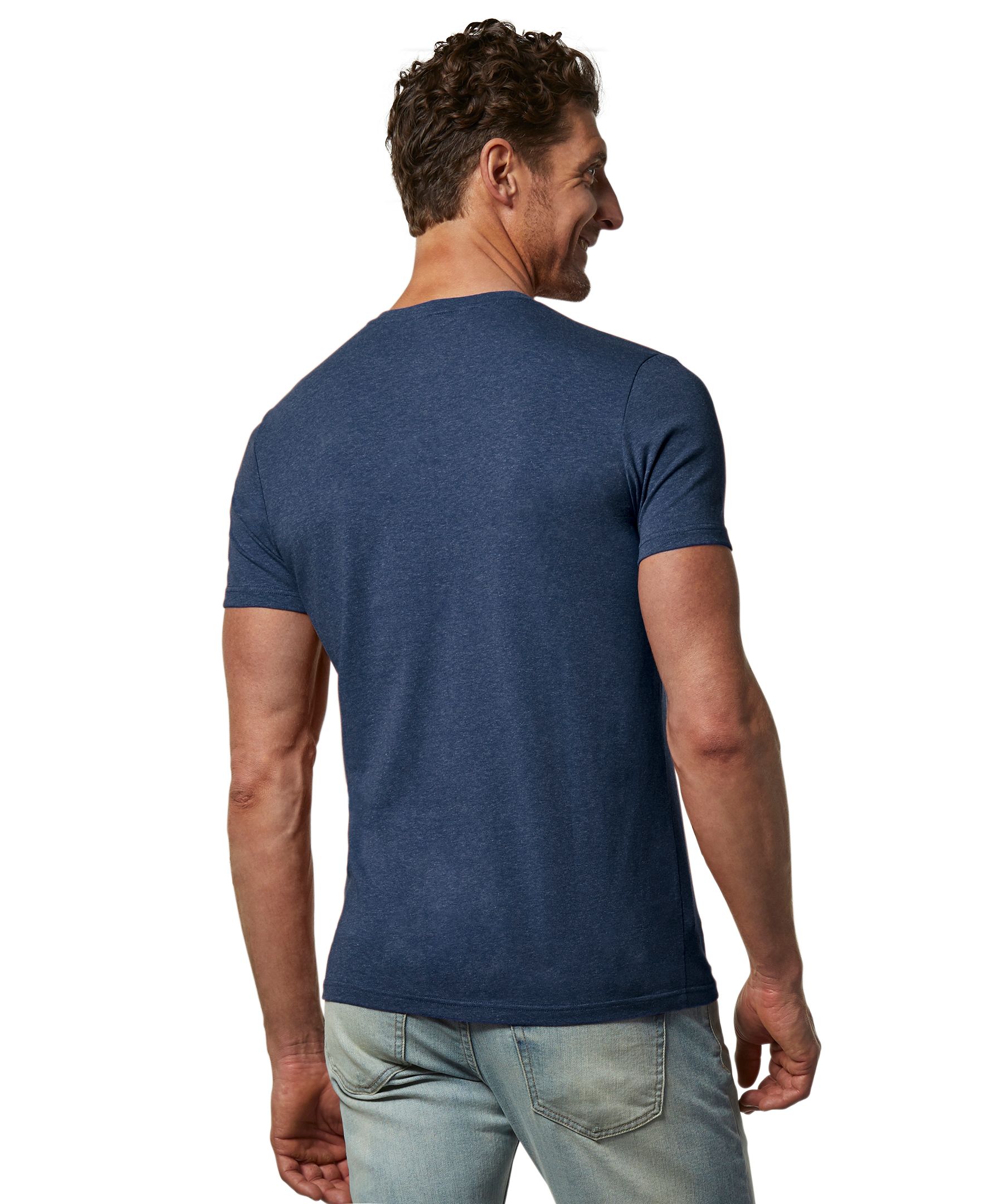 T-shirt extensible de coupe moderne à encolure en V pour hommes, Denver Hayes