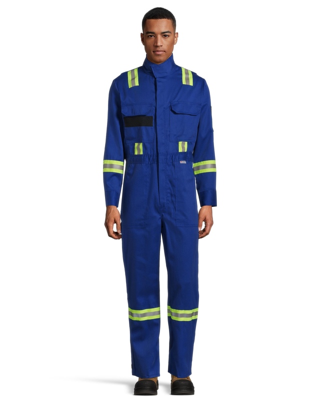 FireWall Workwear Men's 7 oz Flame-Resistant Unlined Coverall with Reflective Tape