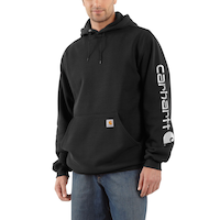 Chandail en molleton à capuche de poids moyen avec logo sur la manche pour hommes Carhartt