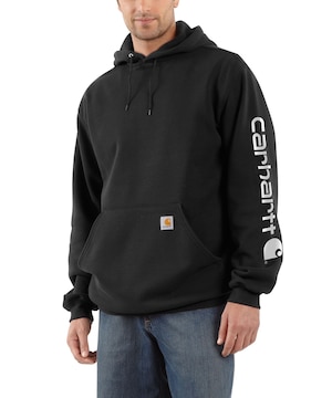Chandail en molleton à capuche de poids moyen avec logo sur la manche pour hommes Carhartt
