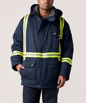 Helly Hansen Workwear Men's Weyburn Water Repellent Parka Jacket With CSA Tape - Navy