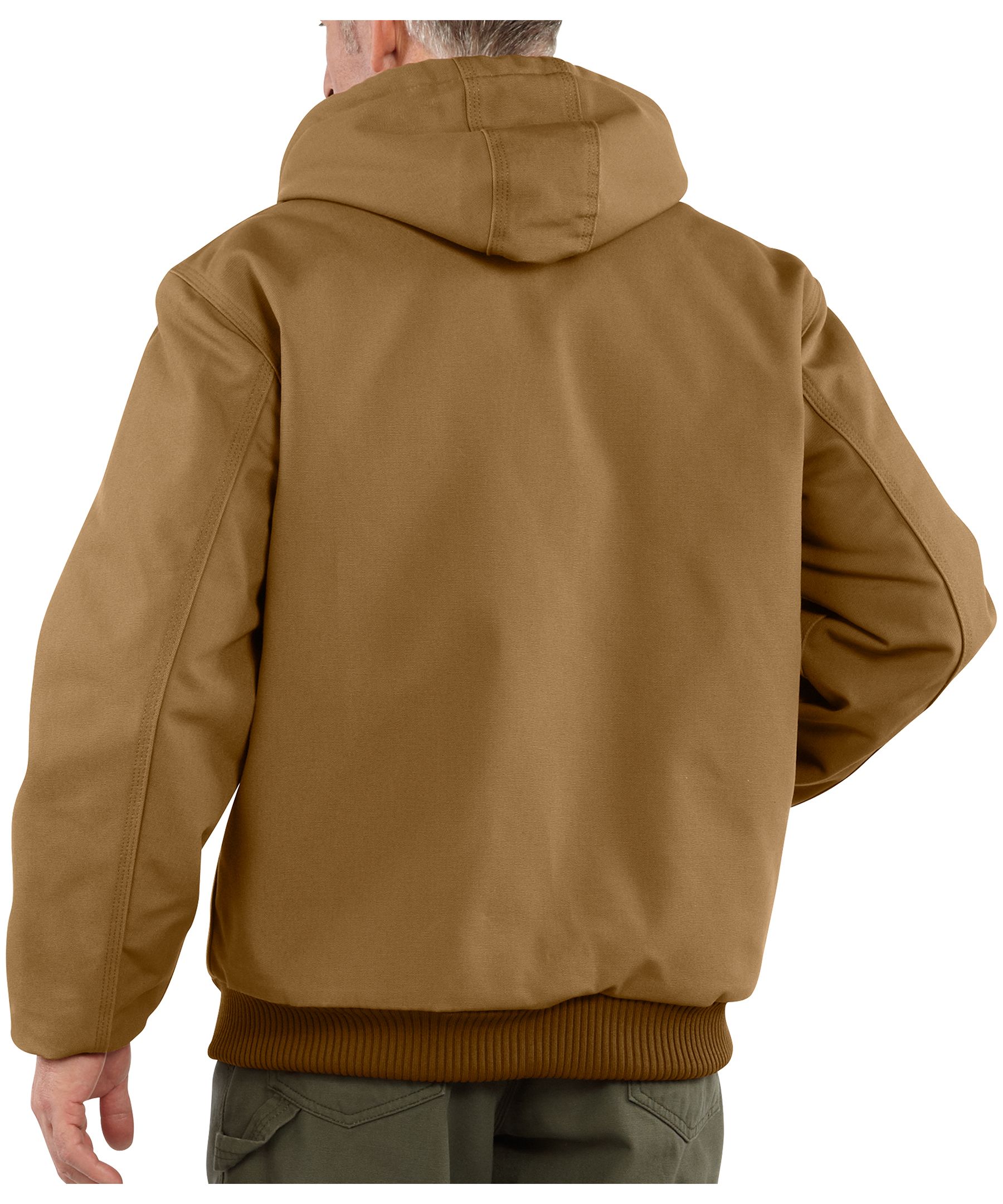 Carhartt Men's Duck Quilt Flannel Hooded Active Jacket - Brown