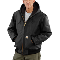 Carhartt Veste sportive en coutil doublé de flanelle matelassée, pour hommes, brune - en ligne seulement Front_Angled_Left