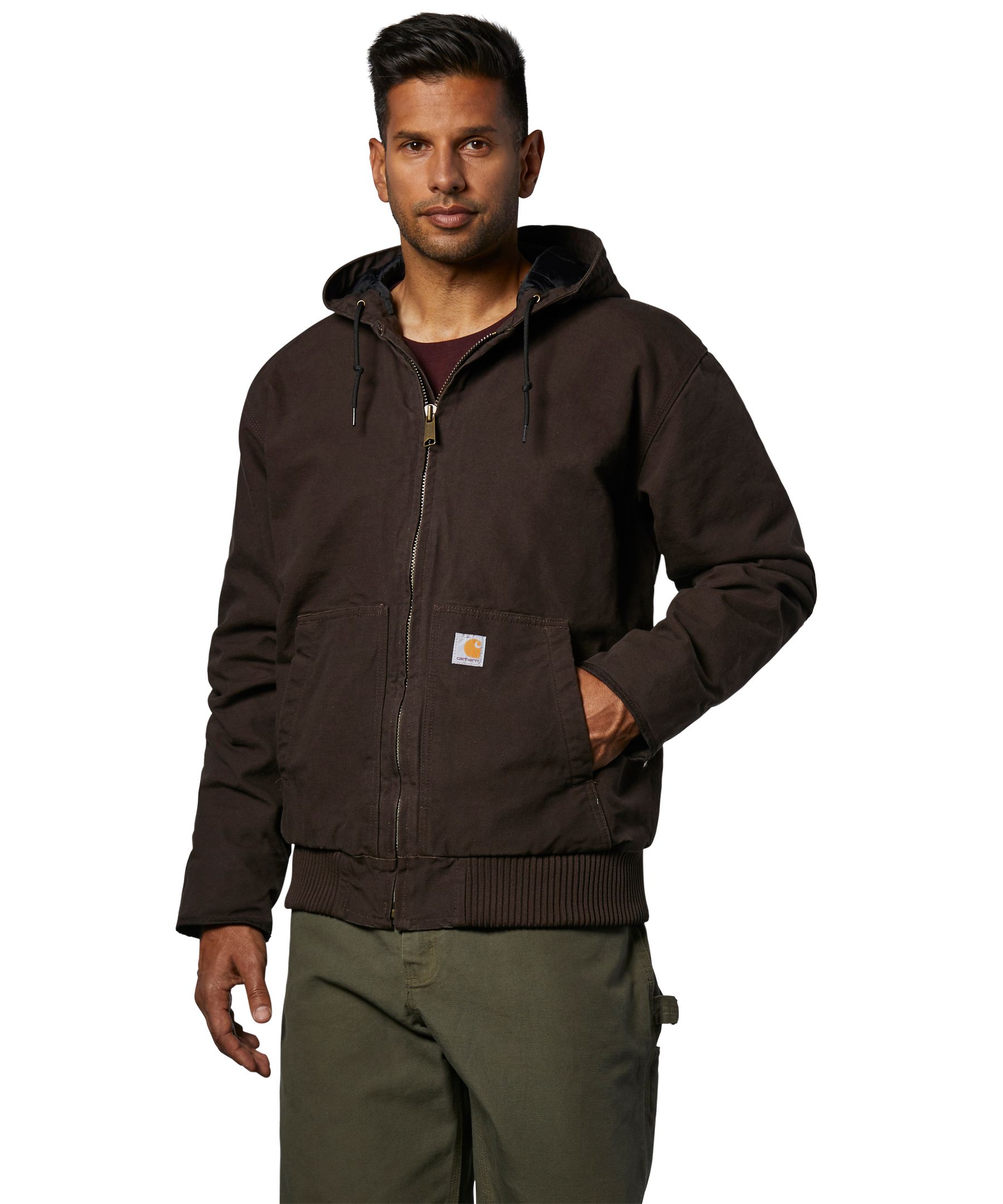 CARHARTT Hooded Jacket: Jacket, Men's, Jacket Garment, L, Black, Tall,  Insulated for Cold Conditions