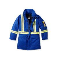 FireWall Workwear Men's FR Striped Insulated Parka Jacket Front_Flat