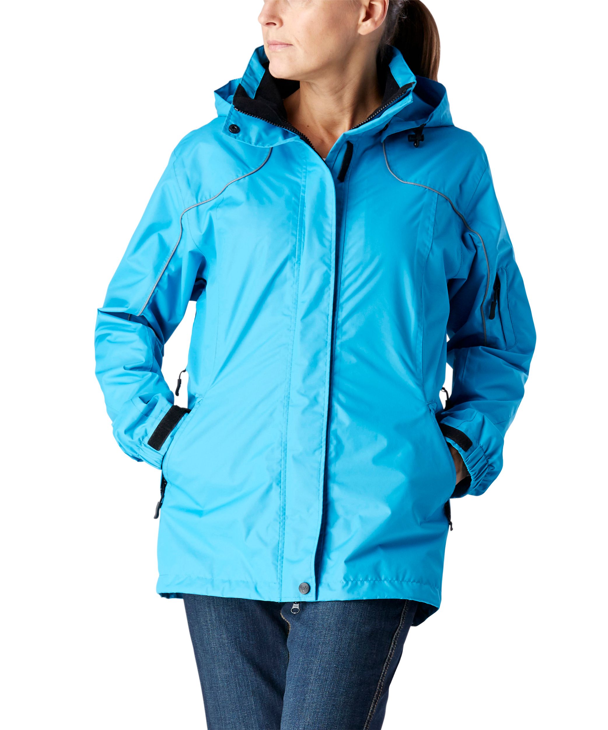 Viking® Women's Creekside Reflective Piping Rain Jacket with Detachable Hood