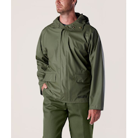 Veste imperméable extensible Dakota Workpro Series en polyuréthane et à capuche, pour hommes Front_Angled_Left
