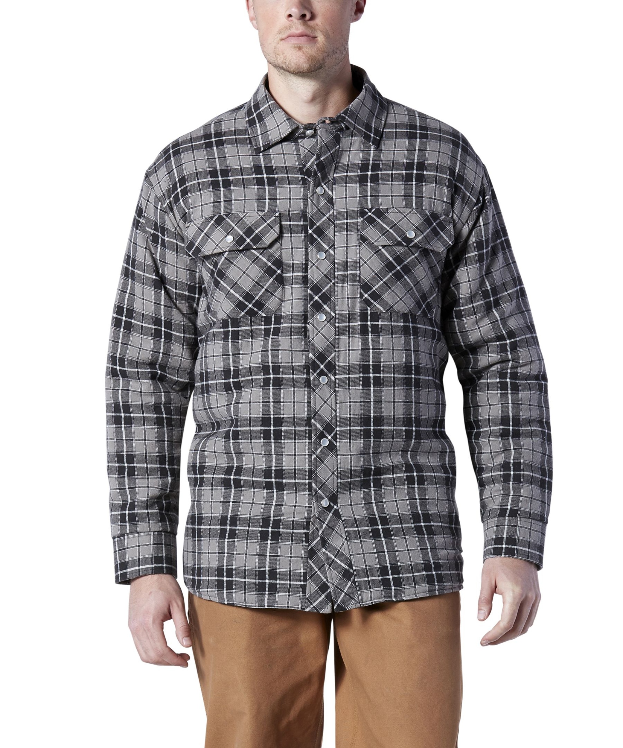Aggressor Men's Snap-Front Insulated Quilted Flannel Work Shirt | Marks