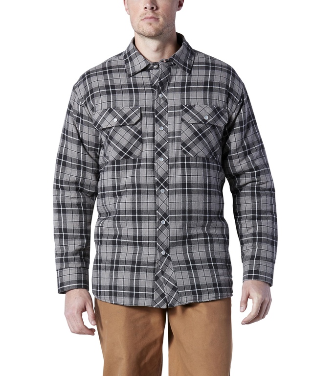 Chemise de travail isolée Aggressor en flanelle matelassée à devant à boutons pression, pour hommes