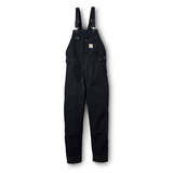 Carhartt Men's Quilt Lined Duck Bib Overalls -  Black Front_Flat