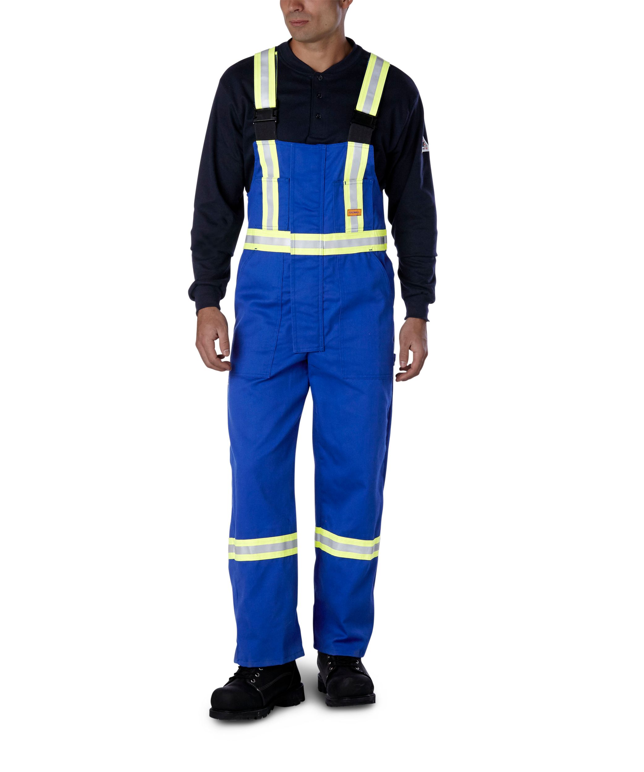 FireWall Workwear Men's Flame Resistant Striped Bib Overall