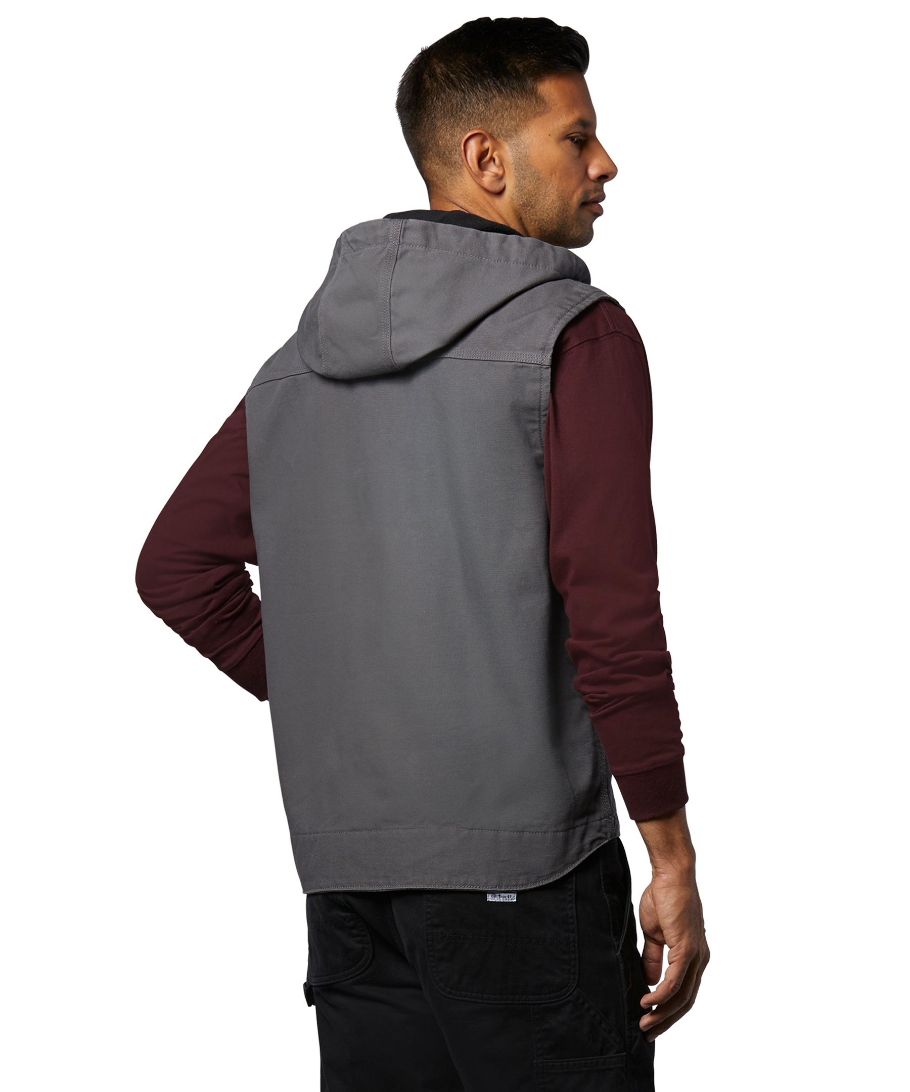 Men's Knoxville Cotton Duck Hooded Vest - Gravel | Mark's