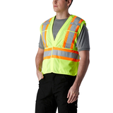 Viking Men's 5 Point Tear-Away Mesh Safety Vest Front_Three_Fourths_Angled_Left