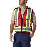 Gilet de sécurité pour arpenteur-géomètre rouge tout corps de métier pour hommes, Viking® Front_Angled_Left