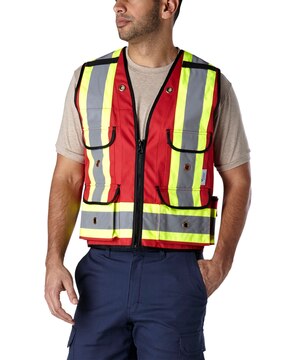 Gilet de sécurité pour arpenteur-géomètre rouge tout corps de métier pour hommes, Viking®