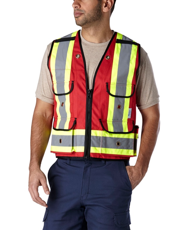 Gilet de sécurité pour arpenteur-géomètre rouge tout corps de métier pour hommes, Viking®