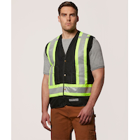 Dakota WorkPro Series Men's Class 1 Hi Vis Reinforced Work Vest Front_Flat