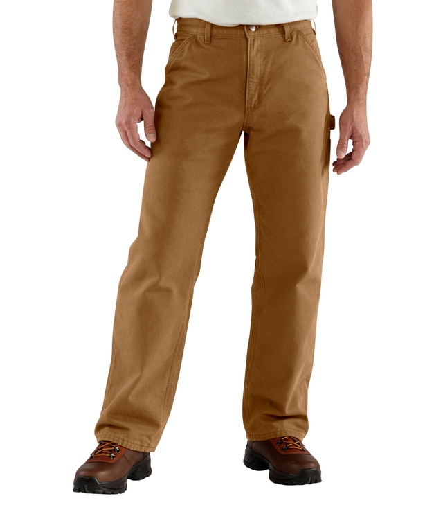 Pantalon de travail doublé en coutil lavé à jambe droite et coupe ample pour hommes, Carhartt