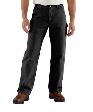 Pantalon de travail doublé en coutil lavé à jambe droite et coupe ample pour hommes, Carhartt