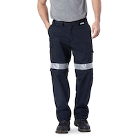 Pantalon de travail aéré en mélange de polyester et coton avec ruban réfléchissant pour hommes, Coolworks Front_Flat