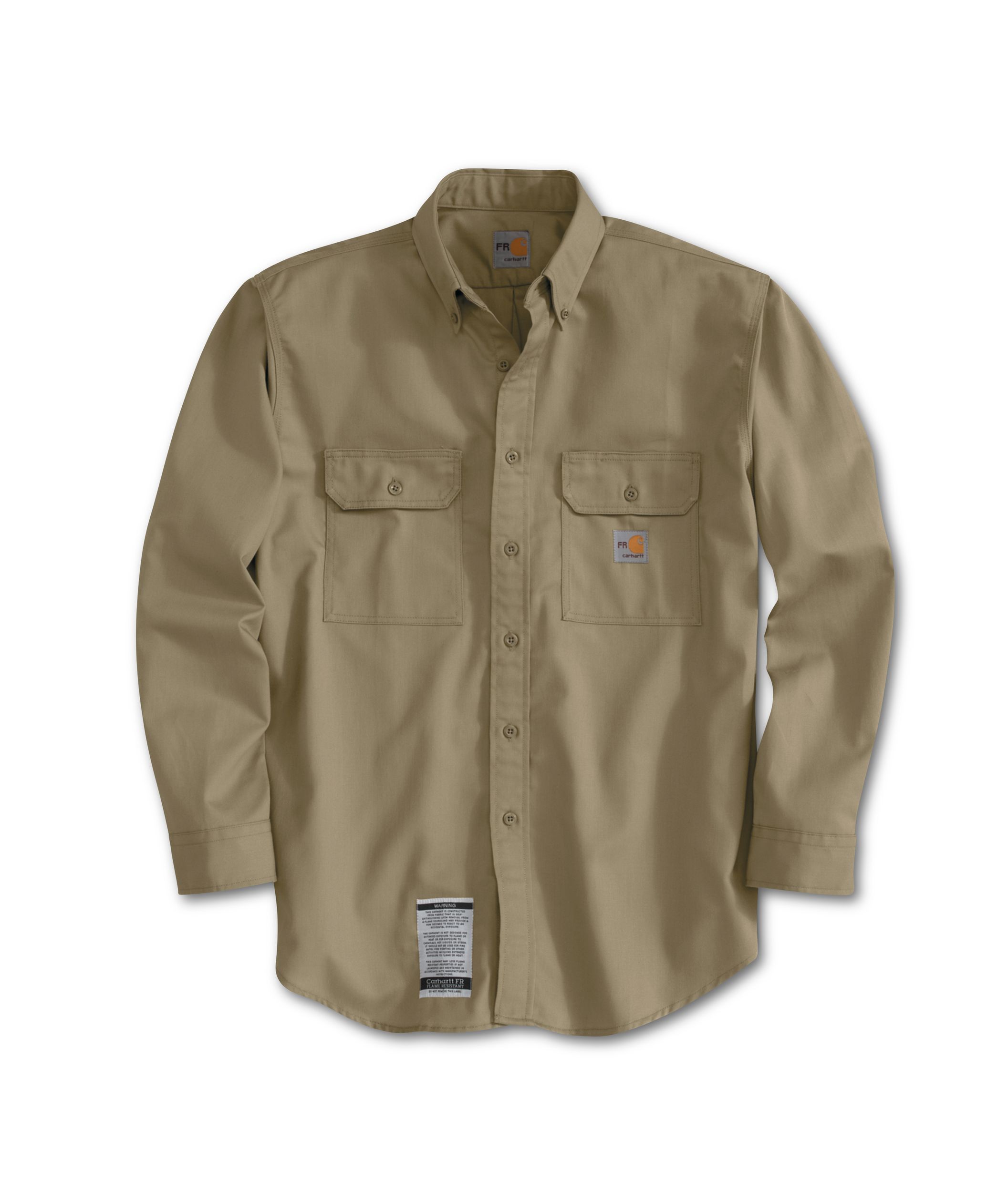 Carhartt Men s Flame Resistent Button Down Twill Shirt with Chest Pockets Marks