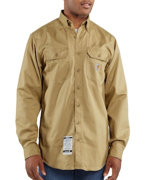 Chemise ignifuge Carhartt en sergé à devant boutonné avec poches à rabat, pour hommes