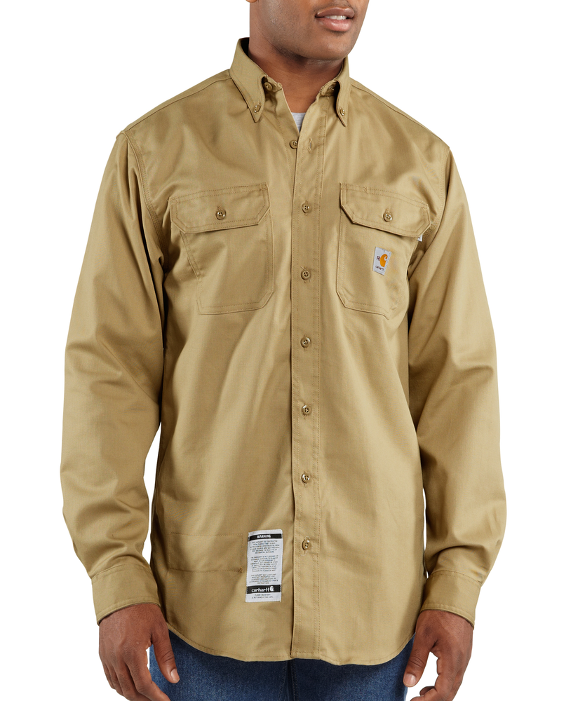 Carhartt Men s Flame Resistent Button Down Twill Shirt with Chest