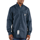 Carhartt Men's Flame Resistent Button Down Twill Shirt with Chest Pockets Front_Flat