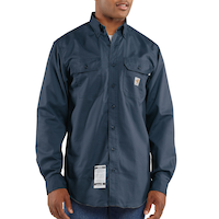 Carhartt Men's Flame Resistent Button Down Twill Shirt with Chest Pockets Front_Flat